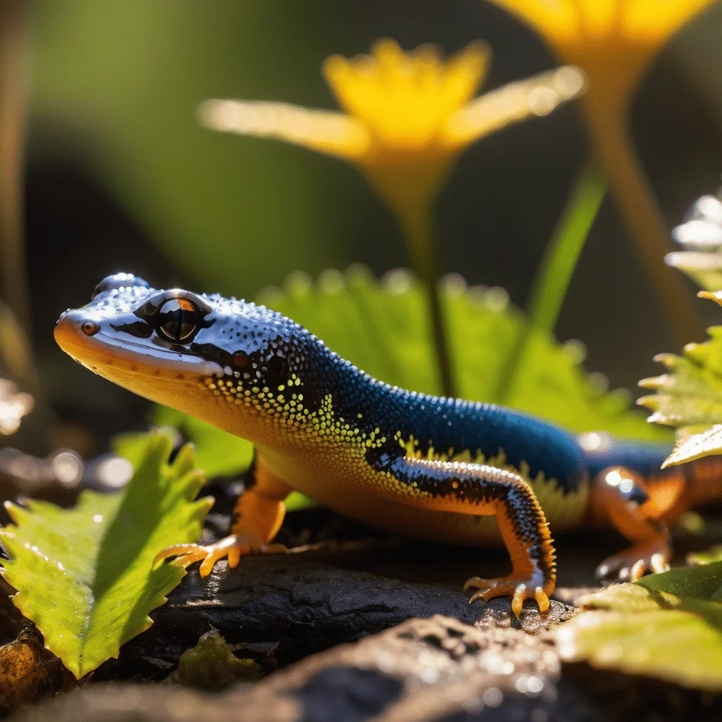 Extremely detailed 32k UHD RAW photo depicting a salamander, taken by a National Geographic photographer with a DSLR, beautiful sunlight