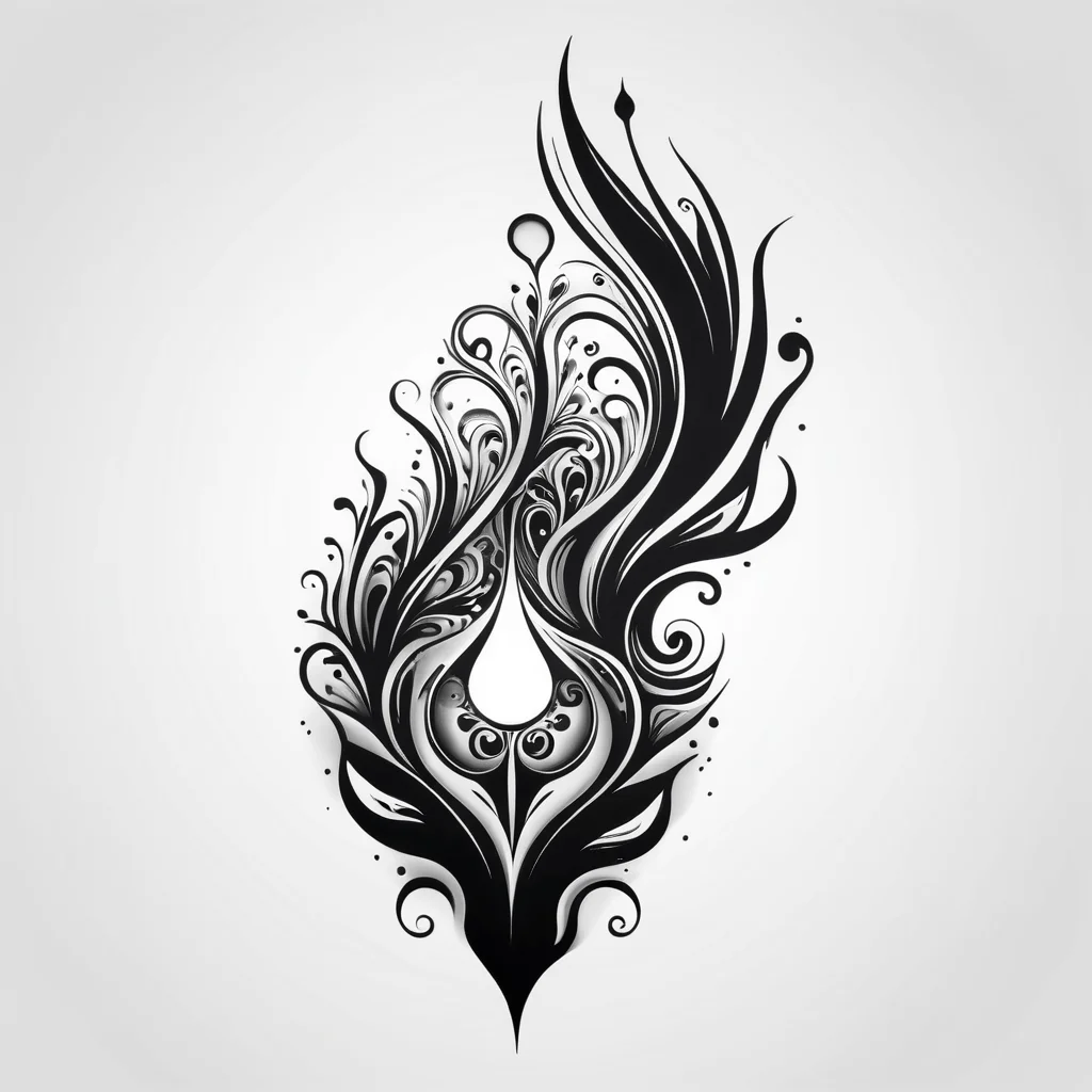 Clever negative space tattoo design, black ink creating white image, optical illusion effect, innovative use of contrast, isolated on white background, no skin, unique tattoo concept, 8k resolution, sharp edges