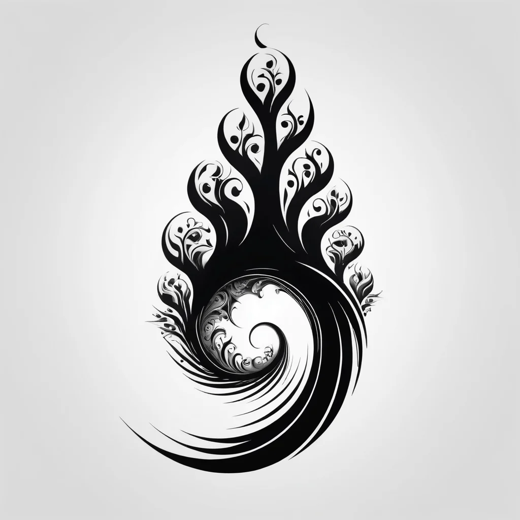 Clever negative space tattoo design, black ink creating white image, optical illusion effect, innovative use of contrast, isolated on white background, no skin, unique tattoo concept, 8k resolution, sharp edges