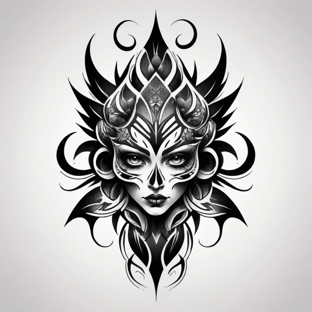 Bold black tattoo design, solid black areas, high contrast, graphic style, isolated on white background, no skin, clean lines, professional tattoo art, 8k resolution, sharp focus